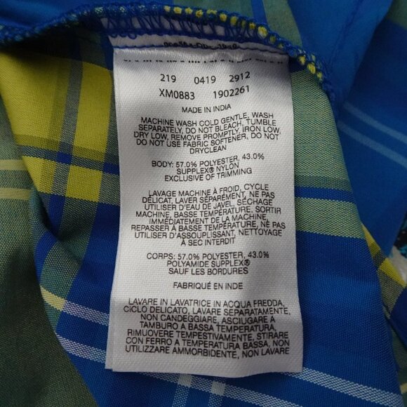 Columbia Short Sleeve Shirt Men's Size S Blue Plaid Button Front Eagle Ray - Picture 9 of 9